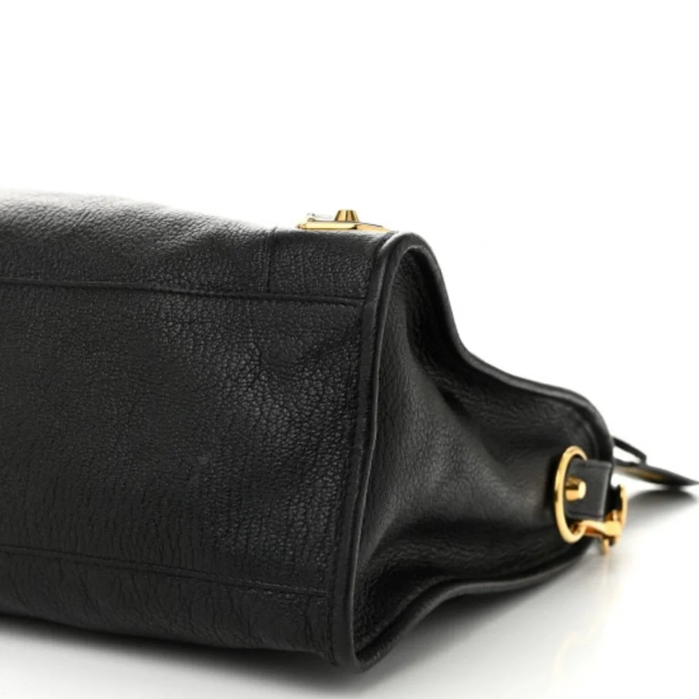 Auth Balenciaga Medium City Bag Black Gold Metallic Edge Chèvre leather LIKE NEW - Picture 8 of 11